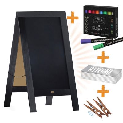 Flash Furniture Wood A-Frame Magnetic Chalkboard Set with Markers, Stencils & Magnets, HGWA-GDIS-CRE8-052315-