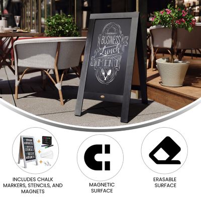 Image showing  Wood A-Frame Magnetic Chalkboard Set with Markers, Stencils & Magnets, HGWA-GDIS-CRE8-052315-