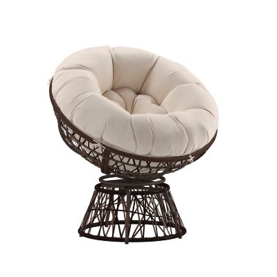Image showing  Bowie Comfort Series Swivel Patio Chair with Cushion, JE-5101W-BG-GG