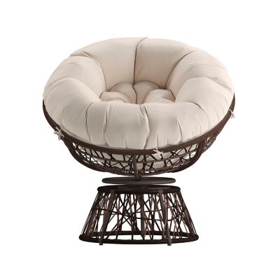 Image showing 9 th Flash Furniture Bowie Comfort Series Swivel Patio Chair with Cushion, JE-5101W-BG-GG