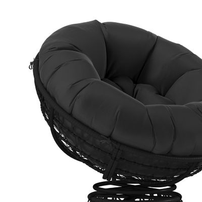 Image showing 7 th Flash Furniture Bowie Comfort Series Swivel Patio Chair with Cushion, JE-5101W-BK-GG