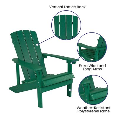Image showing  Charlestown Commercial All-Weather Poly Resin Wood Adirondack Chair