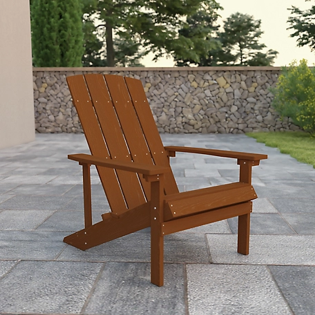 Flash Furniture Charlestown Commercial All-Weather Poly Resin Wood Adirondack Chair