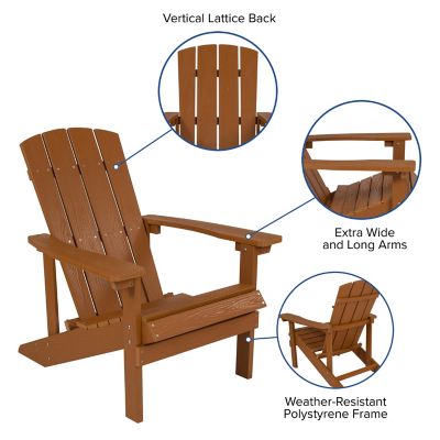 Image showing  Charlestown Commercial All-Weather Poly Resin Wood Adirondack Chair