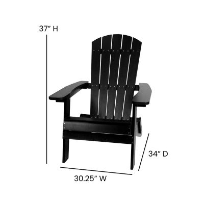 Image showing  Charlestown All-Weather Poly Resin Indoor/Outdoor Folding Adirondack Chair