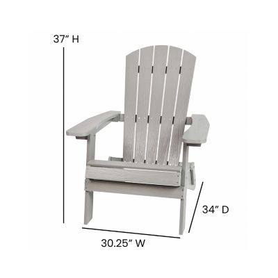 Image showing 3 th Flash Furniture Charlestown All-Weather Poly Resin Indoor/Outdoor Folding Adirondack Chair