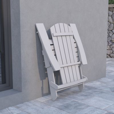 Image showing 4 th Flash Furniture Charlestown All-Weather Poly Resin Indoor/Outdoor Folding Adirondack Chair