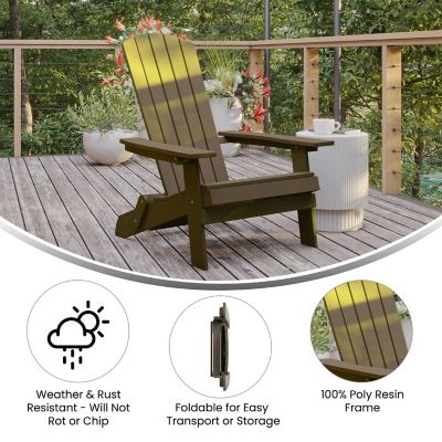 Image showing  Charlestown All-Weather Poly Resin Indoor/Outdoor Folding Adirondack Chair