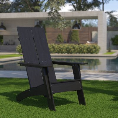 Image showing 2 th Flash Furniture Sawyer Modern All-Weather Poly Resin Wood Adirondack Chair