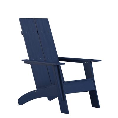 Flash Furniture Sawyer Modern All-Weather Poly Resin Wood Adirondack Chair