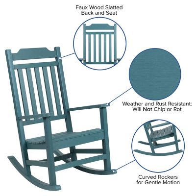 Image showing 1 th Flash Furniture Winston All-Weather Poly Resin Wood Patio Rocking Chair
