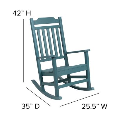Image showing 3 th Flash Furniture Winston All-Weather Poly Resin Wood Patio Rocking Chair