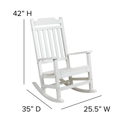 Image showing 3 th Flash Furniture Winston All-Weather Poly Resin Wood Patio Rocking Chair