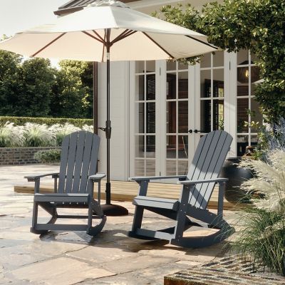 Image showing  Savannah All-Weather Poly Resin Wood Adirondack Rocking Chair with Rust Resistant Stainless Steel Hardware