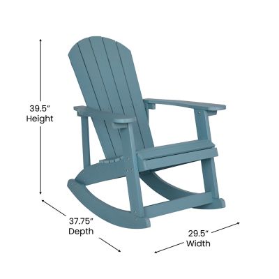 Image showing 3 th Flash Furniture Savannah All-Weather Poly Resin Wood Adirondack Rocking Chair with Rust Resistant Stainless Steel Hardware