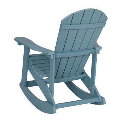 Image showing 4 th Flash Furniture Savannah All-Weather Poly Resin Wood Adirondack Rocking Chair with Rust Resistant Stainless Steel Hardware