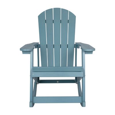 Image showing 6 th Flash Furniture Savannah All-Weather Poly Resin Wood Adirondack Rocking Chair with Rust Resistant Stainless Steel Hardware
