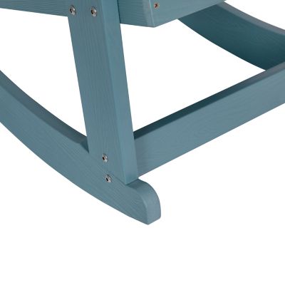 Image showing 7 th Flash Furniture Savannah All-Weather Poly Resin Wood Adirondack Rocking Chair with Rust Resistant Stainless Steel Hardware