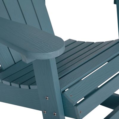 Image showing 8 th Flash Furniture Savannah All-Weather Poly Resin Wood Adirondack Rocking Chair with Rust Resistant Stainless Steel Hardware