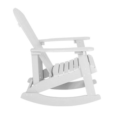 Flash Furniture Savannah All-Weather Poly Resin Wood Adirondack Rocking ...