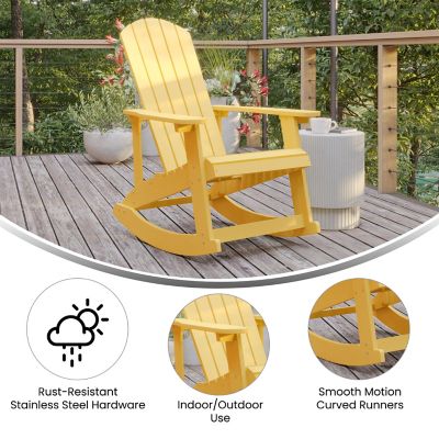 Image showing  Savannah All-Weather Poly Resin Wood Adirondack Rocking Chair with Rust Resistant Stainless Steel Hardware