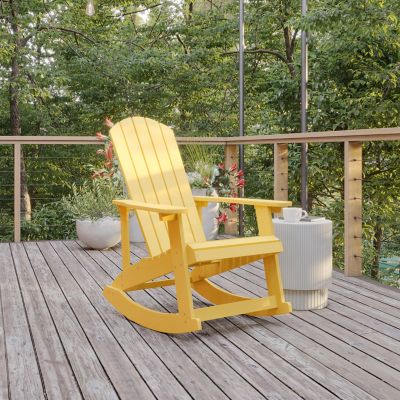 Image showing  Savannah All-Weather Poly Resin Wood Adirondack Rocking Chair with Rust Resistant Stainless Steel Hardware