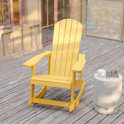 Image showing  Savannah All-Weather Poly Resin Wood Adirondack Rocking Chair with Rust Resistant Stainless Steel Hardware