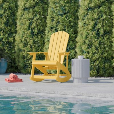 Image showing  Savannah All-Weather Poly Resin Wood Adirondack Rocking Chair with Rust Resistant Stainless Steel Hardware