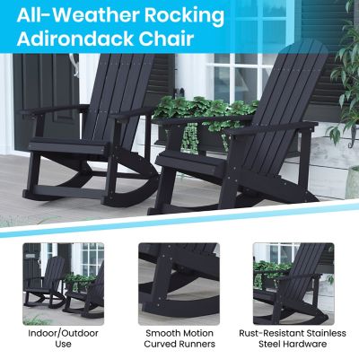Image showing  Indoor/Outdoor Adirondack Poly Resin Rocking Chairs, 2-Pack