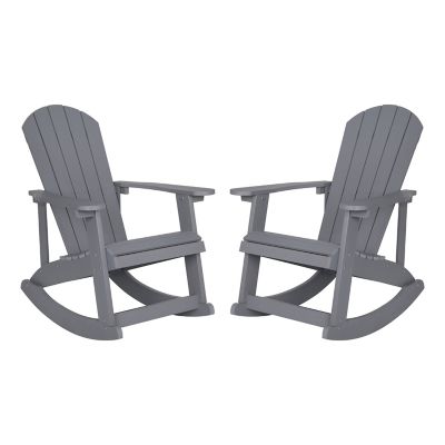 Image showing  Indoor/Outdoor Adirondack Poly Resin Rocking Chairs, 2-Pack