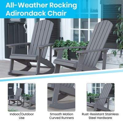Image showing  Indoor/Outdoor Adirondack Poly Resin Rocking Chairs, 2-Pack