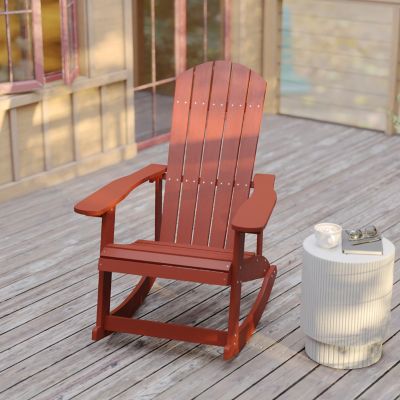 Flash Furniture Indoor/Outdoor Adirondack Poly Resin Rocking Chairs, 2-Pack