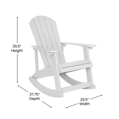 Image showing 4 th Flash Furniture Indoor/Outdoor Adirondack Poly Resin Rocking Chairs, 2-Pack
