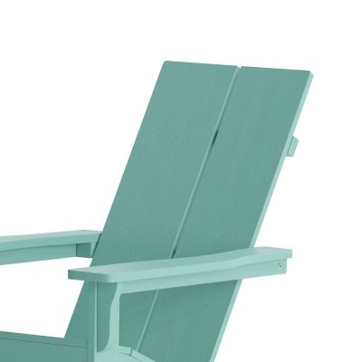 Flash Furniture Modern 2-Slat Adirondack Poly Resin Rocking Chair for ...