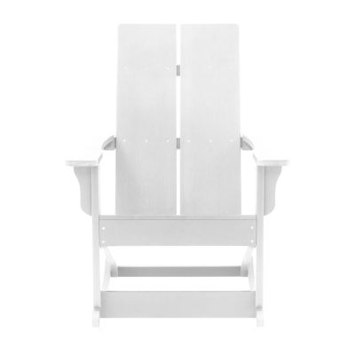 Flash Furniture Modern 2-Slat Adirondack Poly Resin Rocking Chair for ...
