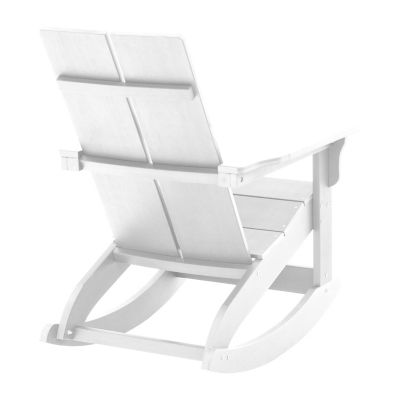 Flash Furniture Modern 2-Slat Adirondack Poly Resin Rocking Chair for ...