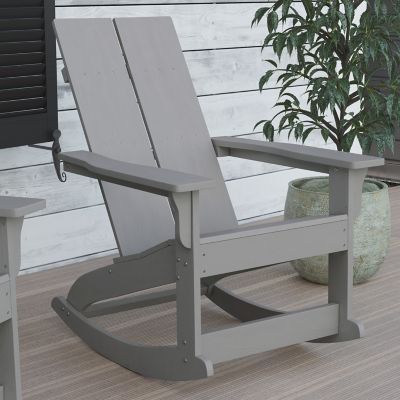 Image showing  Indoor/Outdoor modern 2-Slat Adirondack Poly Resin Rockers - Set of 2