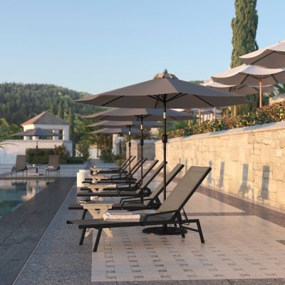 Image showing 4 th Flash Furniture Brazos Adjustable Chaise Lounge Chair with Arms, All-Weather Outdoor 5-Position Recliner