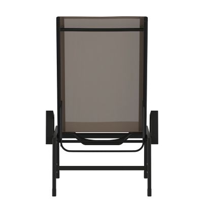 Image showing 6 th Flash Furniture Brazos Adjustable Chaise Lounge Chair with Arms, All-Weather Outdoor 5-Position Recliner