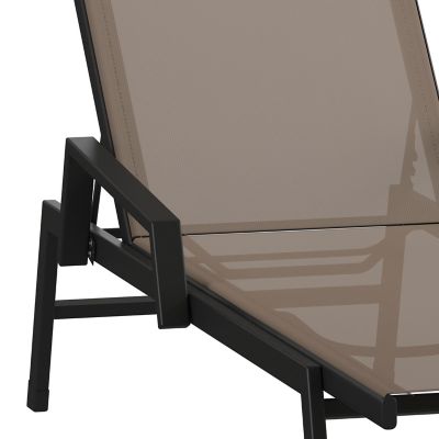 Image showing 8 th Flash Furniture Brazos Adjustable Chaise Lounge Chair with Arms, All-Weather Outdoor 5-Position Recliner
