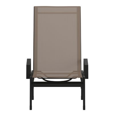 Image showing 9 th Flash Furniture Brazos Adjustable Chaise Lounge Chair with Arms, All-Weather Outdoor 5-Position Recliner