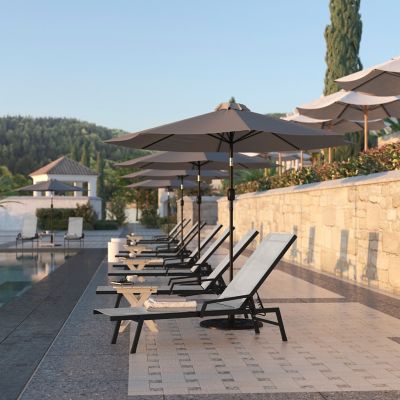 Image showing  Brazos Adjustable Chaise Lounge Chair with Arms, All-Weather Outdoor 5-Position Recliner