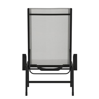 Image showing 6 th Flash Furniture Brazos Adjustable Chaise Lounge Chair with Arms, All-Weather Outdoor 5-Position Recliner