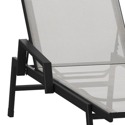 Image showing 7 th Flash Furniture Brazos Adjustable Chaise Lounge Chair with Arms, All-Weather Outdoor 5-Position Recliner