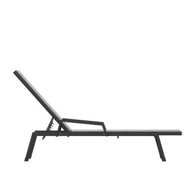 Image showing 8 th Flash Furniture Brazos Adjustable Chaise Lounge Chair with Arms, All-Weather Outdoor 5-Position Recliner