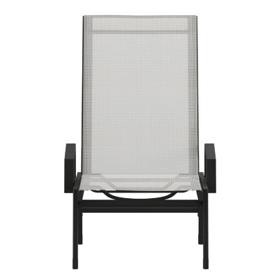 Image showing 9 th Flash Furniture Brazos Adjustable Chaise Lounge Chair with Arms, All-Weather Outdoor 5-Position Recliner
