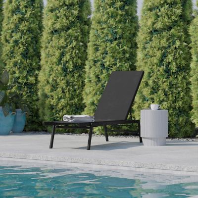 Flash Furniture Brazos Adjustable Chaise Lounge Chair, All-Weather Outdoor Five-Position Recliner