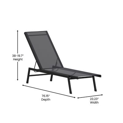 Image showing  Brazos Adjustable Chaise Lounge Chair, All-Weather Outdoor Five-Position Recliner