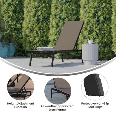 Image showing  Brazos Adjustable Chaise Lounge Chair, All-Weather Outdoor Five-Position Recliner