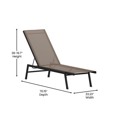 Image showing  Brazos Adjustable Chaise Lounge Chair, All-Weather Outdoor Five-Position Recliner